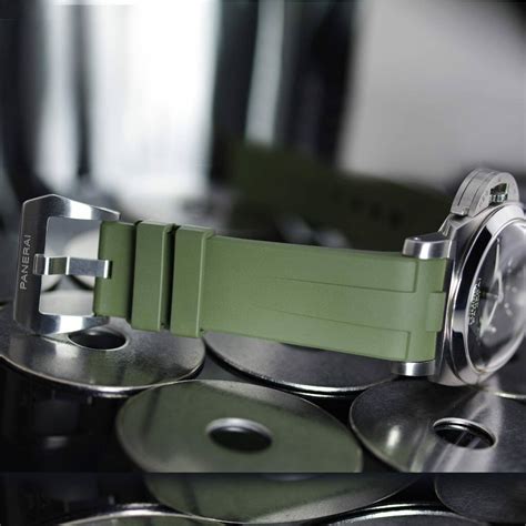 panerai olive green rubber strap|panerai strap replacement.